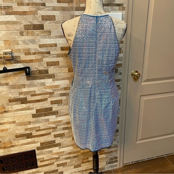AIDAN Mattox Sequin Halter Mini Dress with Cutout Sz 10 - Picture 11 of 17